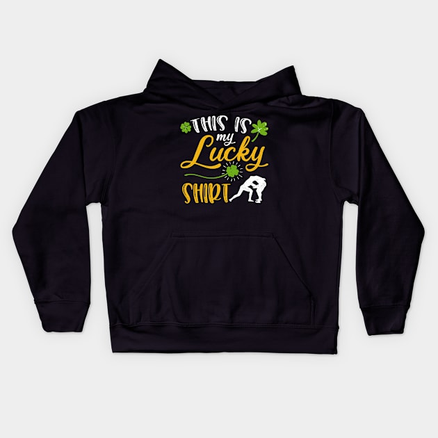 Wrestling This is My Lucky Shirt St Patrick's Day Kids Hoodie by maximel19722